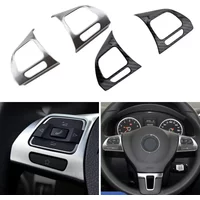 For VW Golf MK6 Passat B7 CC EOS Tiguan Jetta Touran Caddy Sharan Car Steering Wheel Panel Sticker Trim Cover Accessories