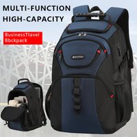 Business Travel Men's Backpack Large Capacity Multi-compartment Computer Student Commuter Bag 15 Inch Laptop Capacity Pure Color