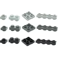DIY Technical Bricks 50PCS MOC Building Blocks Parts 1x1 1x2 2x2 1x4 w. knobs both sides Special Plates Creative Toys for Kids