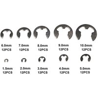 Metal Washer Snap Ring Kit Industrial Commercial Supplies 120pcs 304 Stainless Steel E-clip Plastic Box Smooth