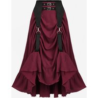 ROSEGAL Plus Size Womens Vintage Renaissance Skirts with Pockets Solid Mock Buttons Layered Color Pleated Casual Midi Skirt