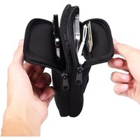 Neoprene Dual Pouch Power Holder Two Phone Belt Clip Case For iPhone Redmi Note 14 Samsug S25 Moto Oppo 2 Men Waist Bag Holster
