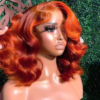 Orange Ginger Body Wave Bob Wig Ginger Brown 13x4 Lace Front Wig Bob Wig Human Hair Wigs For Women Short Bob Body Wave Wavy Wig