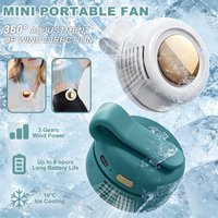 360°Rotating Neck Fan Portable Clip On Mini Fan USB Rechargeable Wearable Cooling Fan Low Noise Hands Free Small Fan