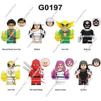 Hot Toys New Building blocks Marvel Rivals Daredevil Elektra Luke Cage Iron Fist Jessica Jones Action MiniFigures Bricks Toys