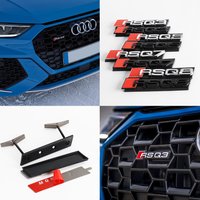 3D ABS For Audi RSQ3 RSQ5 RSQ7 RSQ8 Logo Car Hood Front Grille Emblem Badge Decoration Sticker AUTO Modification Accessories