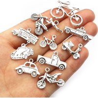 20pcs Antique Silver Plated Bike Car Motorcycle Truck Vehicle Charms Pendant Metal DIY Handmade Jewelry Findings Accessories