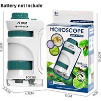 Educational Kids Microscope Toy 60-180X Magnification Science Kit with 12 Slides Ideal Learning Gift for Children Classroom Home