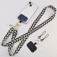 Pearl Adjustable Mobile Phone Lanyard Long Crossbody Neck Strap Phone Strap Anti-lost Hanging Rope With Universal Phone Gasket