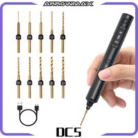 ARROWMAX DC5 Mini Electric Drill Carbon Fibre Body Rechargeable Cordless Drill for Crafts Wood Plastic Aluminium Coin Home DIY