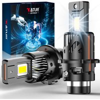 KATUR 2pcs D2S D4S Led Car Headlight Bulb Fog Light DRL Day Running Lamp Super Led 6000K 40000Lm Powerful Canbus HID Replacement