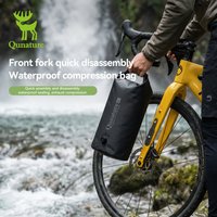 Qunature Bikepacking Bag 6L Waterproof Cycling Bag Nylon TPU Compression Dry Bag with Magnetic Mount for for Bicycle Fork Bag