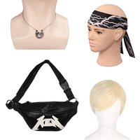 Fantasy Ken Waist Bag Headband Cosplay Fantasy Necklace Men Costume Disguise Accessories Halloween Adult Male Roleplay Prop