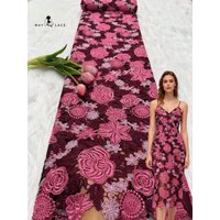 African Guipure Cord Lace Fabric 2026 High Quality 5 Yards Nigerian Water Soluble Lace Fabric For Women Wedding Party Dresses