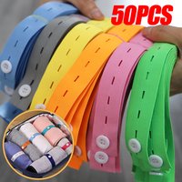 10-50pcs Elastic Bands Nylon with Button Hole Elastic Webbing DIY Craft Sewing Garment Trousers Accessories Organizers