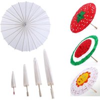 Paper Umbrella Women Vintage Dance Prop Wedding Party Favors Christmas Home Ceiling Decors 20/30/40/60cm White Paper Umbrella