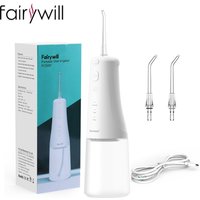 Fairywill Cordless Water Flosser 3 Modes And 2 Replaceable Nozzles 300Ml Detachable Water Tank Ipx7 Waterproof Oral Irrigator