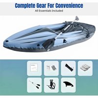 Double Inflatable Kayak, Upgraded Thickened Canoe, Foldable Raft for Drifting and Outdoor Recreation