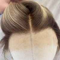 Women's Wig Ombre Brown Roots Blonde Balayage Wig Natural Hairline Synthetic HD Lace Front Heat Resistant Fiber Realistic Wig