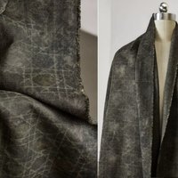 Retro Green Brown Cotton and Linen Fabric Chinese Style Dirty Dye Dark Pattern DIY Non Elastic Jacket Clothing Design Fabric