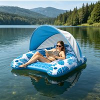 Inflatable Foldable Water Hammock Recliner, Floating Lounge Bed for Pool Party Swimming Sea