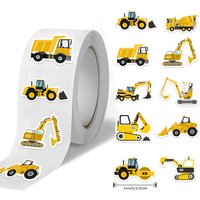500pcs 1-Inch Cars Reward Stickers Roll Cute Construction Stationery Stickers for Kids Gift Packaging Decorations