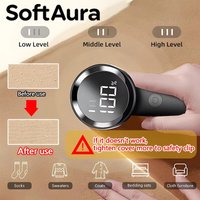 SoftAura Elektrischer Fusselrasierer, wiederaufladbar, mit LED-Anzeige, Fusselentferner für Pullover und Jacken, tragbar für den Heimgebrauch, Neu 202