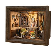 DIY Wooden Miniature Model Kits Glimmer Hall Photo Frame Casa 3D Puzzle Dollhouse With Furniture for Friends Birthday Gifts
