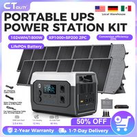 CTOLITY 1800W Portable Solar Power Station Generator 200W Solar Panel 1024Wh Solar Power Bank Kit for Home Outdoor Camping