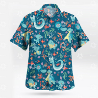 2026 Pokémon Printed Water Type Pokemon Hawaiian Shirt – Tropical Ocean Style Men's T-Shirt Children's Clothing Tee Y2k Woman