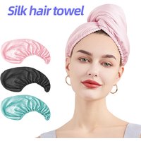Double Sided Lady Silk Dry Hair Cap - Soft Satin Microfiber Shower Hair Towel, Fast Drying Hair Wrap