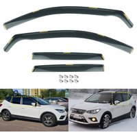 4pcs Tint Side Window Wind Rain Sun Guard Deflectors Protector Sheet Tea Translucent For Seat Arona KJ7 KJP SUV 2017-up