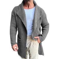2025 Spring Trendy Mens Sweater Jacket Coat Vintage Pockets Turn-down Collar Knitting Coats Men Casual Solid Color Sweatercoats