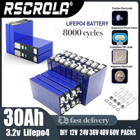 Grade A 3.2V 30Ah LiFePO4 Battery - 8000 Cycles, Suitable for 12V/24V/48V/60V Solar, Campers, Golf Cart, Yacht