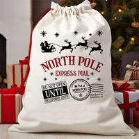 Christmas 2024 New North Pole Santa Sack Presents Bag Christmas Gift Sack Christmas Gift Bags Packaging Party Supplies Decor