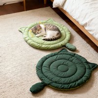 Dog Bed Mat for Sleeping, Big Face Cat Style Cat Bed Pad for All Seasons, Soft Breathable Washable Pet Cushion for Cats Dogs