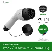 FITMPH Type 2 EV Female Charger Connector 32A 3P 22kW IEC 62196-2 Plug for BEV PHEV with Resistor IP55 Waterproof