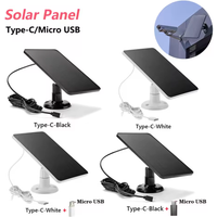 30W 5V Solar Panel For Eufy Eufycam 3/3C/2C/2Pro Wall Mount Solar Charging Panels Waterproof Solar Cell System With 10.8ft Cable