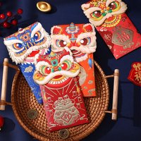 4Pcs Chinese Dragon New Year Red Envelopes Dragon Spring Festival Lucky Money Pocket Red Packets Wedding New Year Decoration