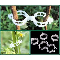 100pcs Plant Support Clips Plastic Ties Trellis Stake Clips Garden Veggie Tomato Greenhouse Holder For Garden Tools Accessories