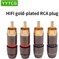 YYTCG-RCA audio connector, Gold plated connector, Lotus head video stand, 6mm cable, RCA male plug adapter 1/2/4 pieces