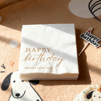Custom 20Pcs Happy Birthday Napkins with Text For All Ages Personalized Cocktail Napkins for 30th Birthday Party Decor Favors