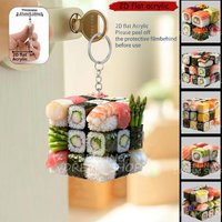 Vibrant Sushi Keychains Durable & Stylish 2D Flat Acrylic for Car Keys,Backpacks,Office Decor,Party Gifts,Mobile Phone,Home Keys