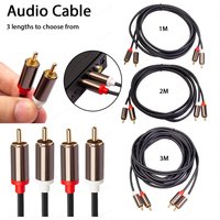 2 RCA to 2 RCA Cable Lightweight Amplifier Easily Carrying Male to Male Audio Cord for DVD TV Amplifier CD Soundbox 1m/2m/3m