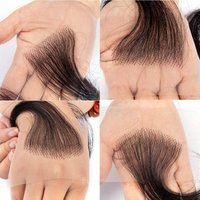 100% Real Human Hair I V Style Edges HD Lace Baby Hair for Women Reusable invisible Swiss Lace Hairline Natural Black Handmade