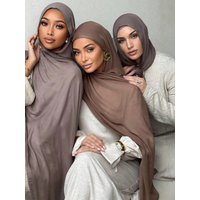Women Big Size Gradient Cotton Rayon Crease Hijab Scarf Lady High Quality Wraps and Shawls Musulman Headband Islamic Turban