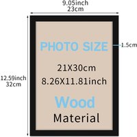 21x30cm Frame Black and White Wood Grain Color Wooden Photo Frame 9"x11" A4 Poster Canvas Painting Display Stand Picture Decor