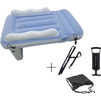 Kids Inflatable Travel Mattress Portable Foldable PVC Flocking Mattress for Airplane Car Travel Sleeping Pad for Children