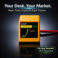 Smart WiFi Desk Clock Display – Weather, Crypto & Stock Monitor, Custom UI, Real-Time Data Screen