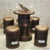 Retro Industrial Bar Stool with Heavy Duty Metal Frame & Leather Bucket Seat,Vintage Style Home Bar Pub Furniture, Easy Assembly